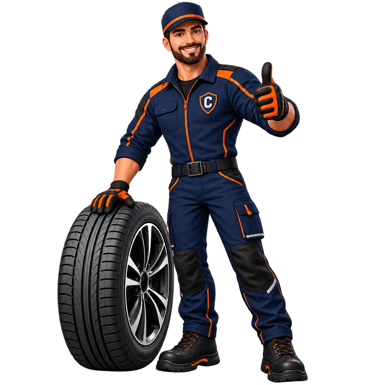 Captain Mobile Tyres mascot for emergency mobile tyre fitting